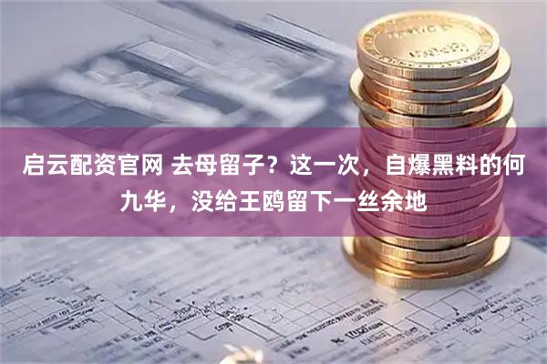 启云配资官网 去母留子？这一次，自爆黑料的何九华，没给王鸥留下一丝余地